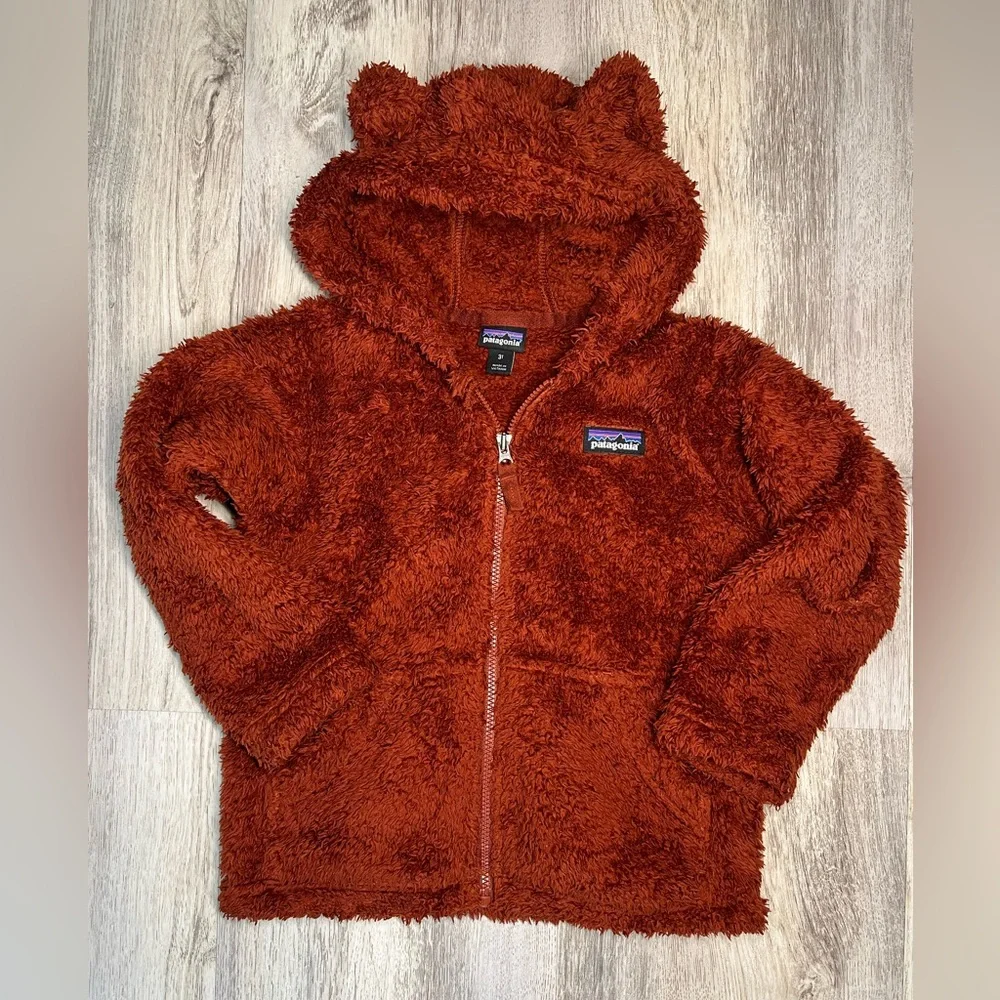 Patagonia Red Fleece Hoodie Size 3T